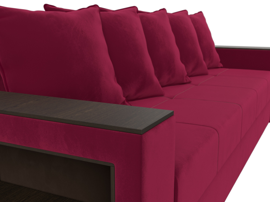 Диваны кровати со спальным местом, Диван прямой Дубай Лайт полки слева, микровельвет