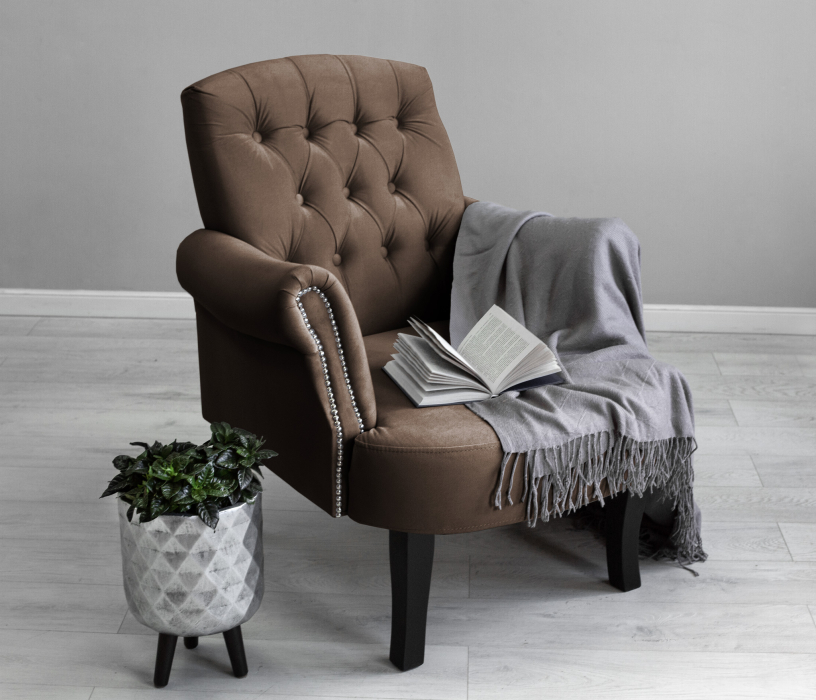 Кресло для отдыха, Кресло дизайнерское Бостон, микровелюр