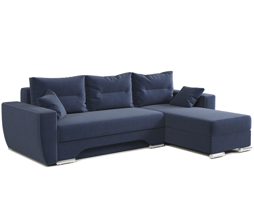 Диваны угловые в гостиную, Угловой диван ЕвроШаг правый, велюр