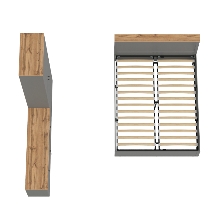 Спальные гарнитуры, Кровать 1600 с ортопедическим основанием с тумбой для ТВ и шкафом с полками Остин 16.307