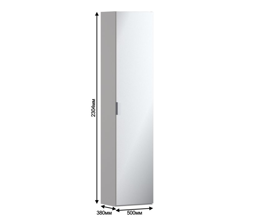 Шкафы пеналы, Шкаф-пенал Милан СБ-3255 Серый с зеркальным фасадом