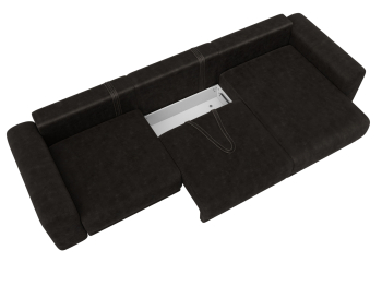 Диван угловой Лига-056 НПБ Лонг угол универсальный, велюр BRUT