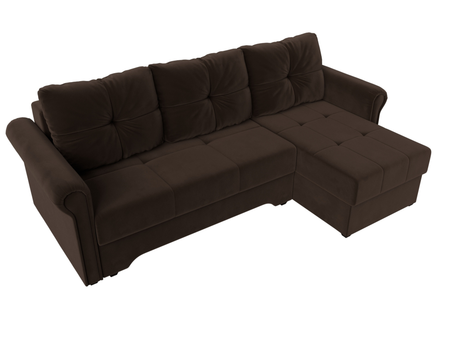Диваны угловые в гостиную, Угловой диван Леон правый угол, микровельвет