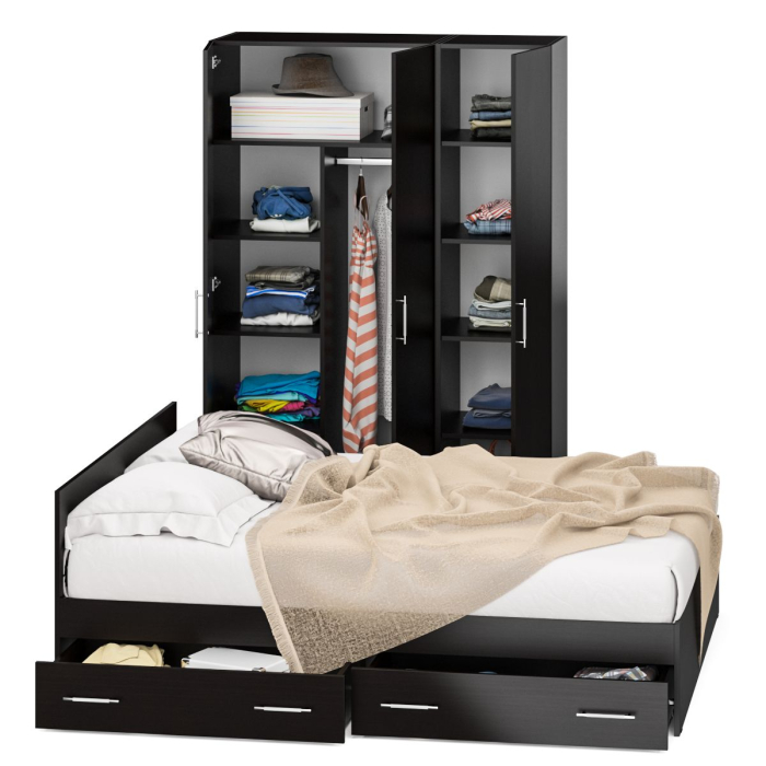 Спальные гарнитуры, Спальный гарнитур № 1 Стандарт с кроватью 1600 с ящиками