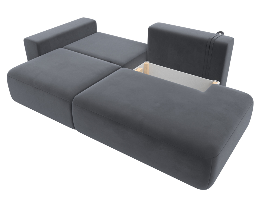 Диваны еврокнижки, Диван прямой Лига-036 Модерн подлокотник слева, велюр