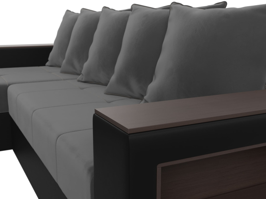 Диваны угловые в гостиную, Диван угловой Дубай Лайт, велюр/экокожа, левый угол