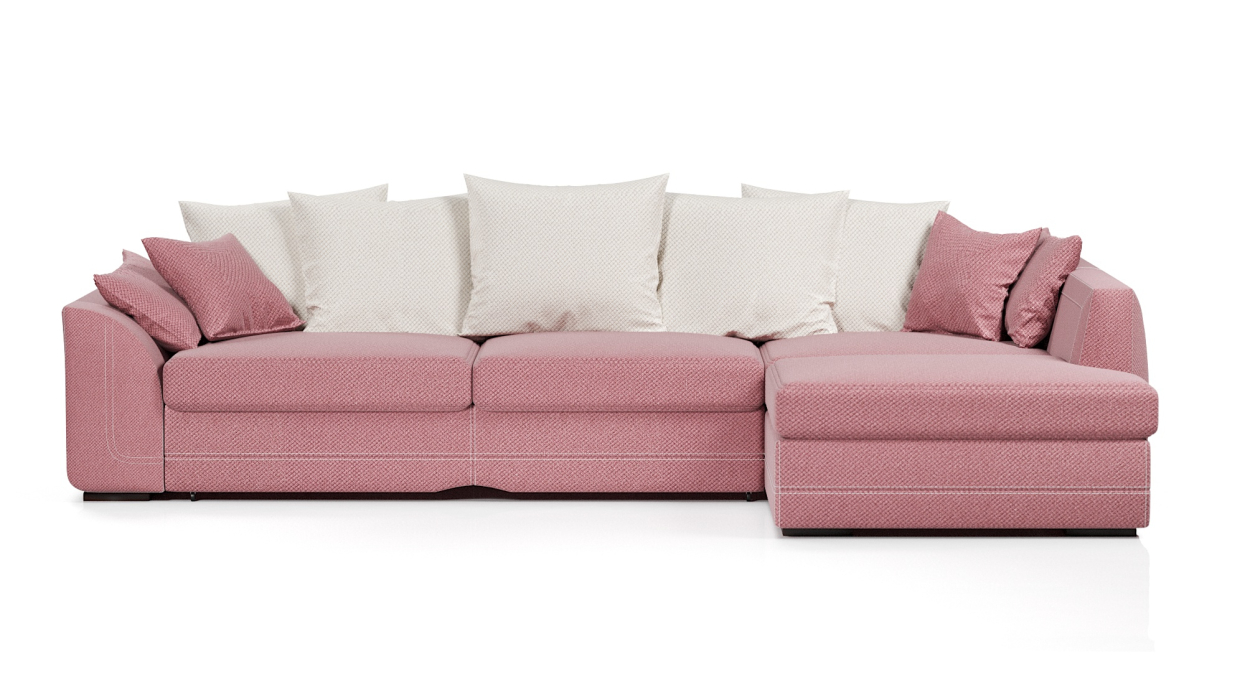 Диваны угловые в гостиную, Диван-кровать угловой Калифорния дельфин,велюр + экокожа