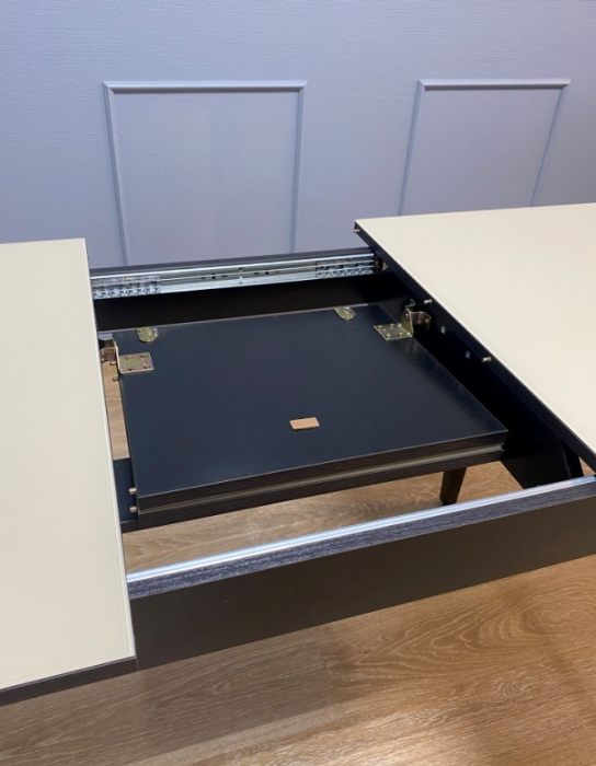 Обеденные столы, Стол KENNER 1100 M раздвижной, стекло белое глянец