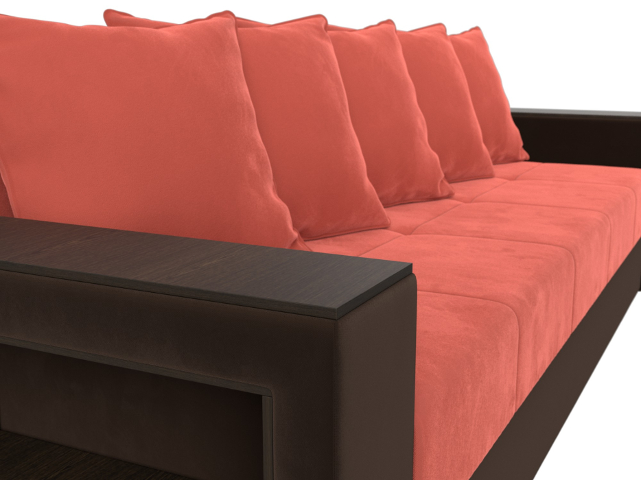 Диваны кровати со спальным местом, Диван прямой Дубай Лайт полки слева, микровельвет