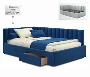 Мягкая кровать-тахта Milena 1200 c ящиками
