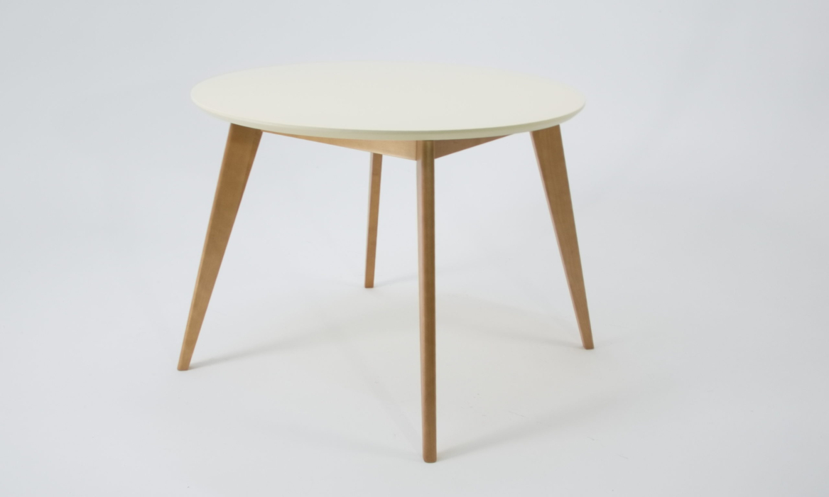 Обеденные группы, Стол Сканди К 100 натур/слоновая кость со стульями Франк натур велюр коричневый