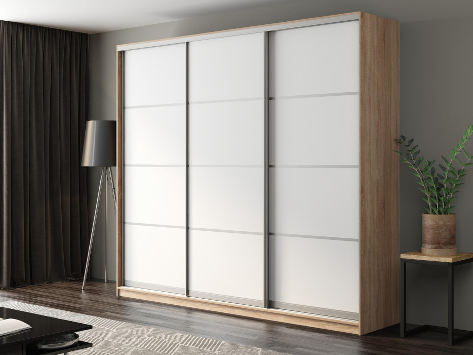 Шкафы-купе, Шкаф-купе Айсберг 260 СОНОМА (белый/глухой)