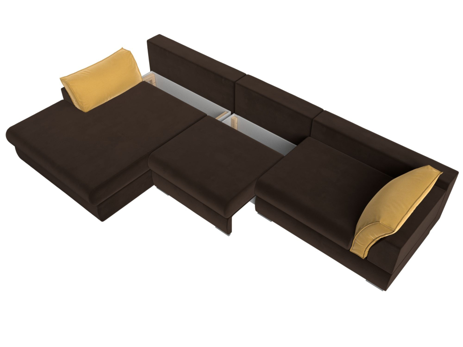 Диваны угловые в гостиную, Угловой диван Пекин Long угол левый, НПБ, микровельвет