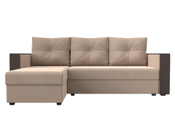 Угловой диван Валенсия Лайт левый угол, велюр