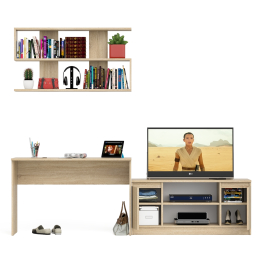 Широкая тумба Мори 1200 с письменным столом 1200.1 и полкой 