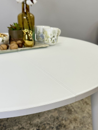 Стол Kenner K1000 раздвижной, стекло белое сатин