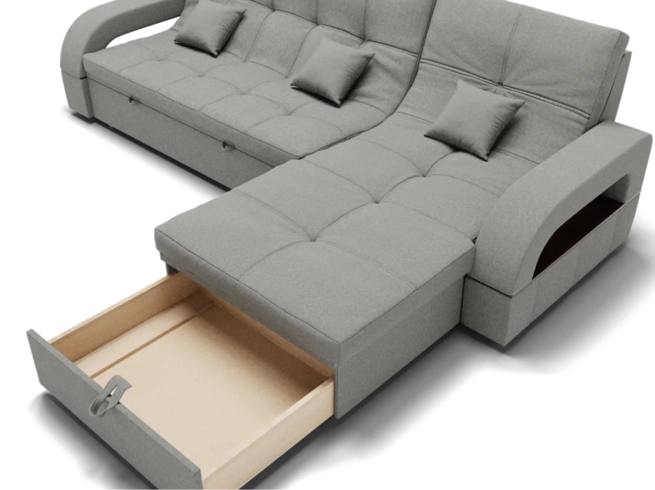 Диваны с ящиком для белья, Модульный диван Майами-2,микровелюр,антивандальная и водостойкая ткань,венеция