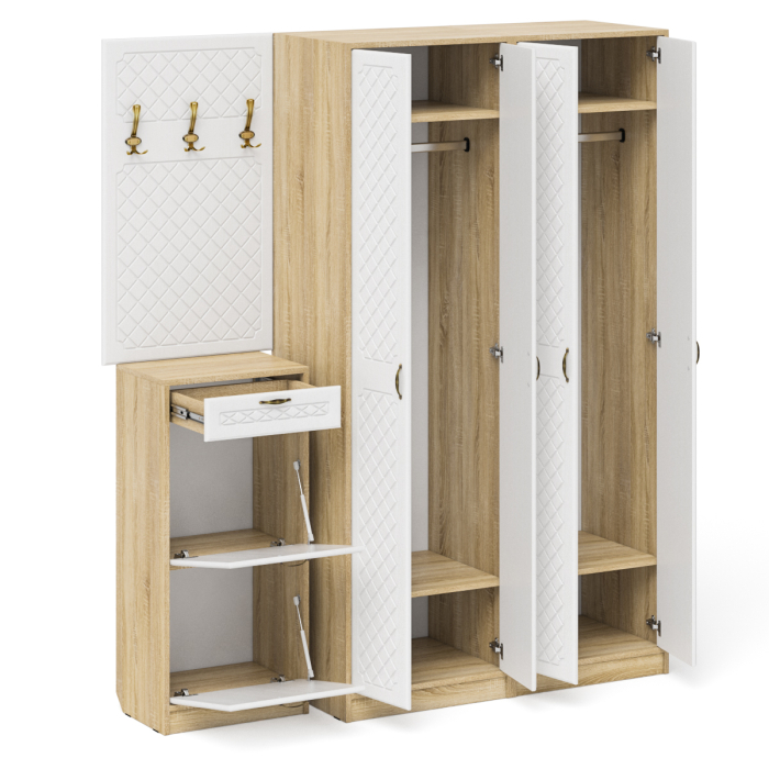 Прихожие, П-6 прихожая компоновка № 15 МДФ фрезеровка ромб