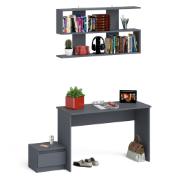 Стол письменный Мори 1200 с тумбочкой и навесной полкой 1200