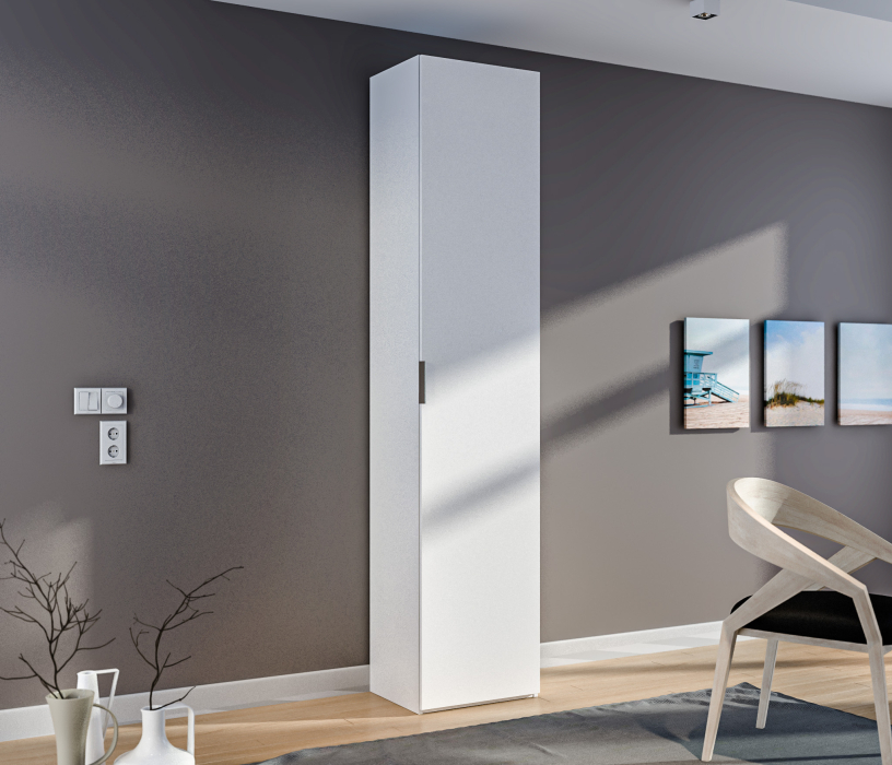 Шкафы пеналы, Мальта СБ-3255 Шкаф-пенал Белый/МДФ Белый