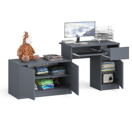 Тумба Мори МА900-1 и стол компьютерный Мори МС-1 правый