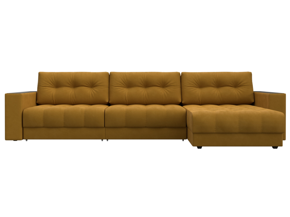 Дизайнерские диваны для гостиной, Диван угловой с декором Лига-049 НПБ Лонг, велюр BRUT