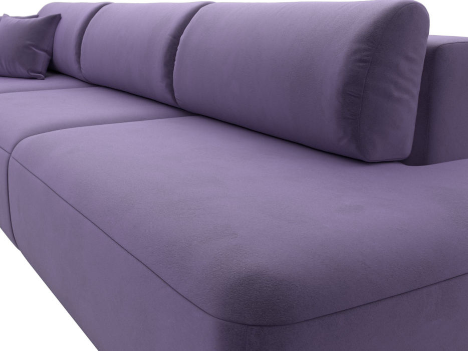 Диваны еврокнижки, Диван прямой Лига-036 Модерн Лонг подлокотник слева, велюр