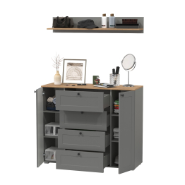 Остин комод четыре ящика и две дверки и полка навесная