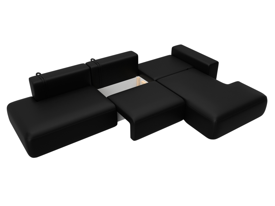 Диваны угловые в гостиную, Диван угловой Лига-036 НПБ Модерн Лонг правый угол, экокожа GRIFON 