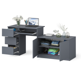 Компьютерный стол три ящика слева с тумбой 900 Мори