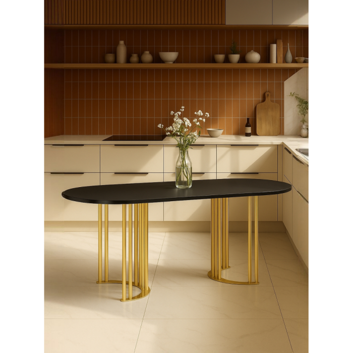 Обеденные столы, Стол Хьюго О 180 х 90 (золотые ноги)