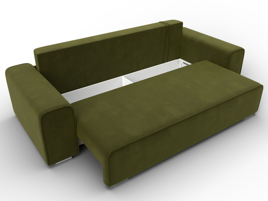 Диваны с ящиком для белья, Прямой диван Лига-029, микровельвет