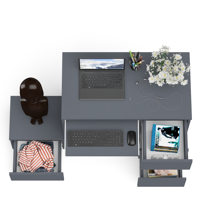 Прямые компьютерные столы, Стол компьютерный Мори МС-6 правое исполнение с тумбочкой 400-1