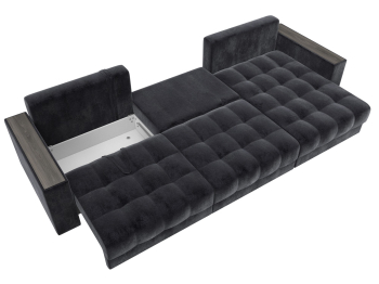 Диван угловой с декором Лига-049 НПБ Лонг, велюр TOWER