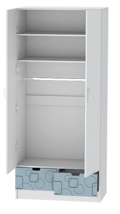 Прямые, Шкаф 2х створчатый Бриз Квадрат