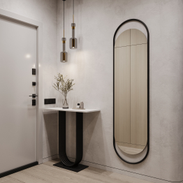 Дизайнерское настенное зеркало GENGLASS Evelix L в металлической раме