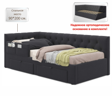 Мягкая кровать, Односпальная кровать-тахта Afelia с ящиками и бортиком