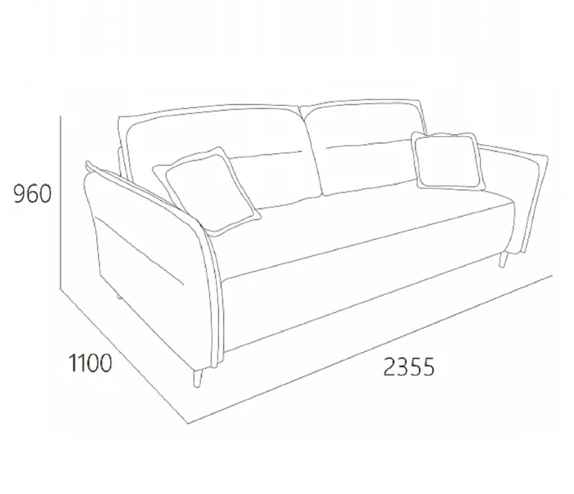 Диваны прямые, Диван-кровать Пуэр Рогожка