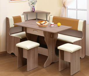 Кухонный уголок Уют-6, ЛДСП, кожзам