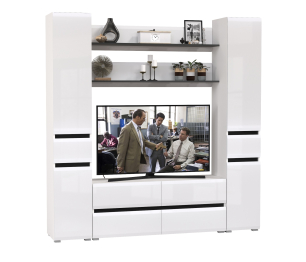 Два пенала с ящиком с двумя полочками и ТВ-тумбой Сидней