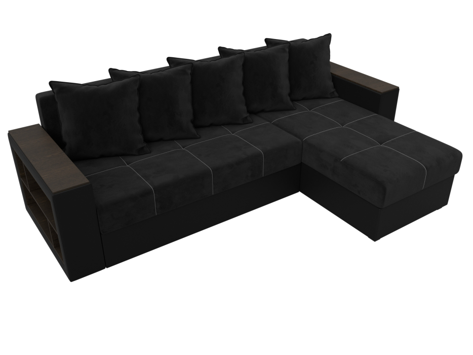 Диваны угловые в гостиную, Диван угловой Дубай Лайт угол универсальный, велюр/экокожа