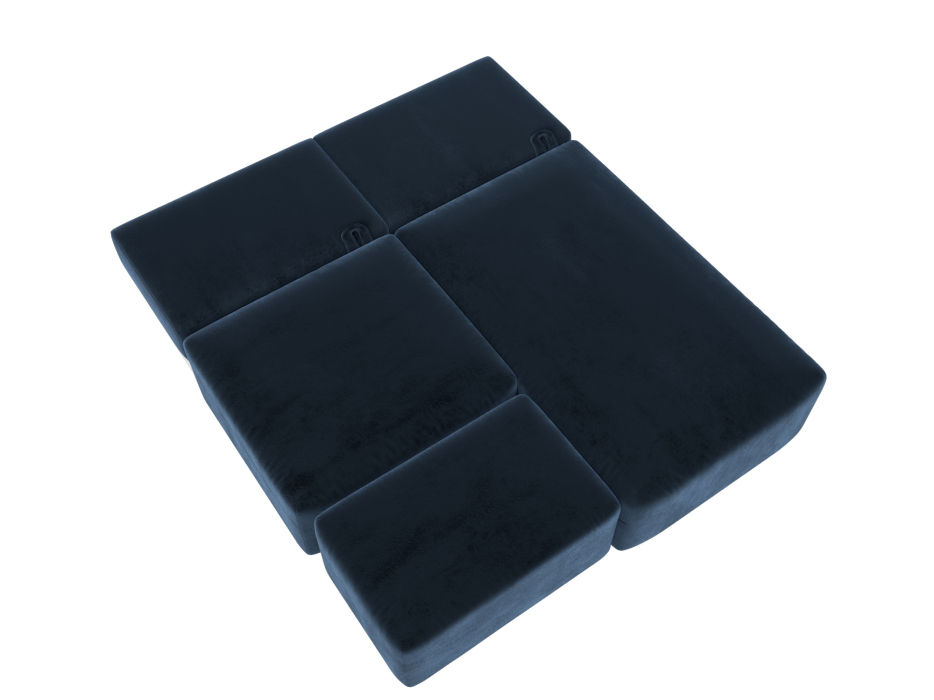 Диваны угловые в гостиную, Диван угловой модульный с пуфом Лига-060 НПБ угол универсальный, велюр TOWER