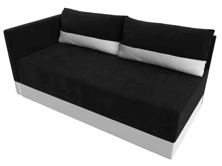 Кушетка диван, Кушетка Никас левая, микровельвет / экокожа