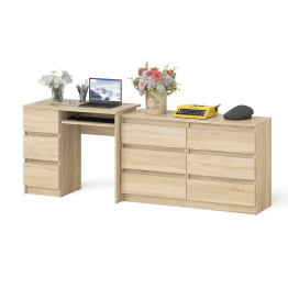 Комод Мори МК1200 6-ть ящиков со столом компьютерным МС-6 левым