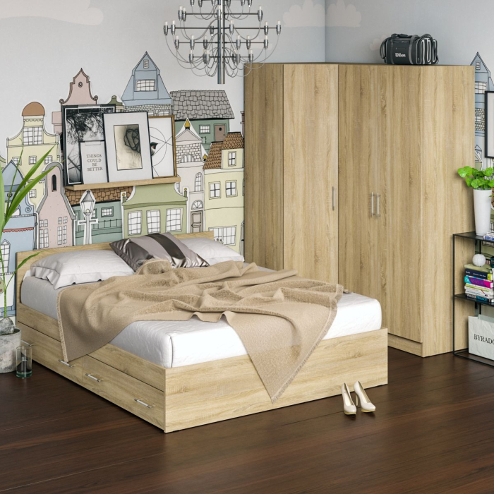 Спальные гарнитуры, Гарнитур Спальный № 2 Стандарт с кроватью 1600 с ящиками