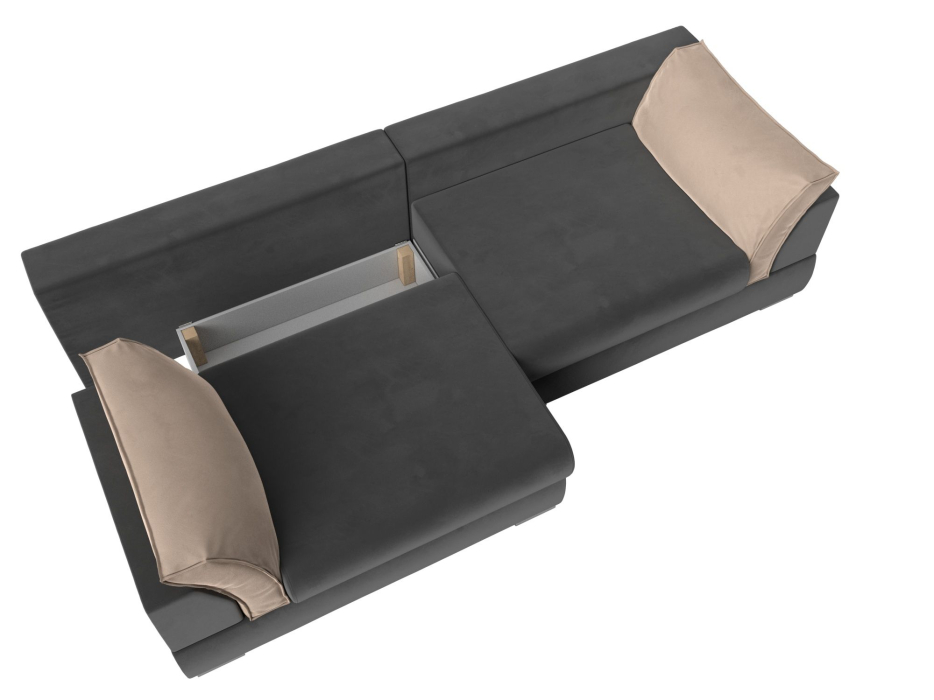 Диваны с ящиком для белья, Прямой диван Пекин, велюр