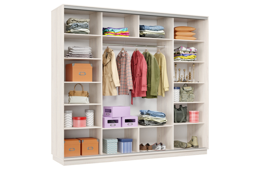 Шкафы-купе 3-х дверные, Шкаф-купе Премьер Лайт 58 (08;11;08) трехдверный