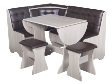 Кухонные уголки, Кухонный уголок Стиль 1Л (со столом СТ-2У) Ясень шимо светлый / экокожа