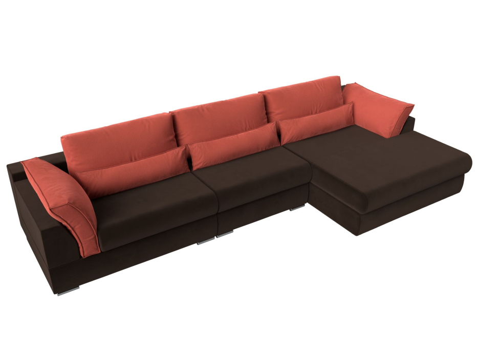 Диваны угловые в гостиную, Угловой диван Пекин Long угол правый, НПБ, микровельвет