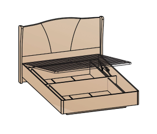 Кровать Шер КРП-23-М-16 с подъемным механизмом, дуб серый/alpina 14